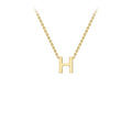 9K Yellow Gold 'H' Initial Adjustable Letter Necklace 38/43cm