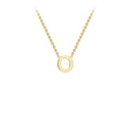 9K Yellow Gold 'O' Initial Adjustable Letter Necklace 38/43cm
