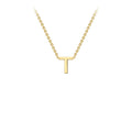 9K Yellow Gold 'T' Initial Adjustable Letter Necklace 38/43cm