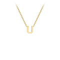 9K Yellow Gold 'U' Initial Adjustable Letter Necklace 38/43cm