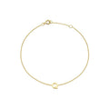 9K Yellow Gold Mini Initial 'Q' Bracelet 15.5-19cm | The Jewellery Boutique
