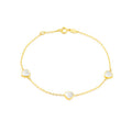 9K Yellow Gold Mop Heart Bracelet 19cm | The Jewellery Boutique