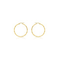 9K Yellow Gold 33mm Diamond Cut Faceted Hoop Creole Earrings