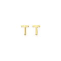 9K Yellow Gold Mini Initial 'T' Stud Earrings | The Jewellery Boutique