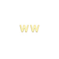 9K Yellow Gold Mini Initial 'W' Stud Earrings | The Jewellery Boutique