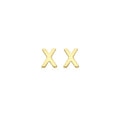 9K Yellow Gold Mini Initial 'X' Stud Earrings | The Jewellery Boutique