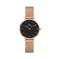 Petite 28 Melrose Rose Gold & Black Watch