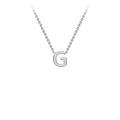 9K White Gold 'G' Initial Adjustable Letter Necklace 38/43cm