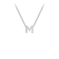 9K White Gold 'M' Initial Adjustable Letter Necklace 38/43cm