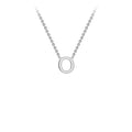 9K White Gold 'O' Initial Adjustable Letter Necklace 38/43cm