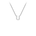 9K White Gold 'U' Initial Adjustable Letter Necklace 38/43cm