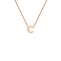 9K Rose Gold 'C' Initial Adjustable Letter Necklace 38/43cm
