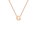 9K Rose Gold 'G' Initial Adjustable Letter Necklace 38/43cm