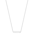 9K White Gold Solid Horizontal Bar Necklace 41+2cm