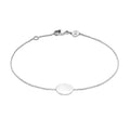 9K White Gold 10mm Disc Adjustable Bracelet 18cm-19cm