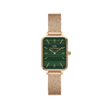 Daniel Wellington Quadro 20X26 Pressed Melrose Rose Gold & Green Watch