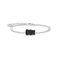 Bracelet with black Goldbears, freshwater pearl & zirconia | The Jewellery Boutique