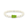THOMAS SABO x HARIBO: Silver Pearl bracelet Apple green Goldbear