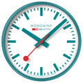 Official Swiss Railways Teal Wall Clock 25cm