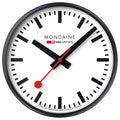 Official Swiss Railways Black Wall Clock 25cm