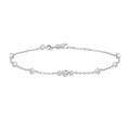 Silver Sparkling Bezel Cubic Zirconia Station Bracelet | The Jewellery Boutique