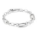 Charm bracelet with three Connect links Silver