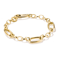 Charm bracelet with three Connect links Gold
