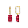 THOMAS SABO x HARIBO: Large Gold-plated creole Strawberry red Goldbear (Single Hoop)
