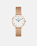 Daniel Wellington Petite Roman Numerals 28 Melrose RG White Watch