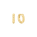 Gold Texture Small Huggie Hoop Earrings | The Jewellery Boutique