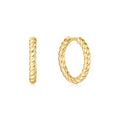 Gold Texture Medium Huggie Hoop Earrings | The Jewellery Boutique