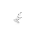 Silver Triple Marquise Barbell Single Earring | The Jewellery Boutique Australia
