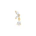 Gold Marquise Dangle Barbell Single Earring | The Jewellery Boutique Australia