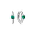 Ania Haie Silver Green Huggie Hoop Earrings