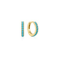 Ania Haie Gold Aqua Blue Row Huggie Hoop Earrings