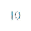 Ania Haie Silver Aqua Blue Row Huggie Hoop Earrings