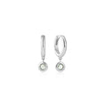 Ania Haie Silver Dangling Mint Green Huggie Hoop Earrings