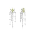 Ania Haie Silver Floral Tassel Drop Stud Earrings