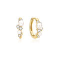 Ania Haie Gold Shell Pearl Cluster Huggie Hoop Earrings | The Jewellery Boutique Australia