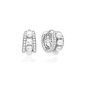 Ania Haie Silver Sparkling Shell Pearl Row Huggie Hoop Earrings