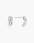 Silver Rope Twist Stud Earrings
