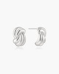 Silver Ripple Twist Stud Earrings