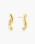Gold Twist Stud Earrings