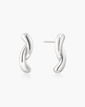 Silver Twist Stud Earrings