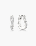 Ania Haie Silver Slim Pave Wave Huggie Hoop Earrings E079-08H