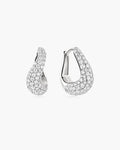 Ania Haie Silver Pave Wave Huggie Hoop Earrings E079-13H
