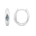Marquise London Blue Topaz Hoop Earrings in 9K White Gold