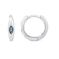 Marquise London Blue Topaz Tapered Huggie Earrings in 9K White Gold