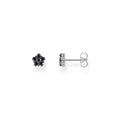 Blackened small ear studs with black zirconia | The Jewellery Boutique