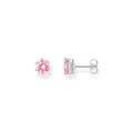 Ear studs with big, pink zirconia | The Jewellery Boutique